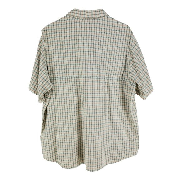 Columbia Vented Shirt Men's Sz XL Cream Plaid Omni Shade Short Sleeve - Picture 3 of 6